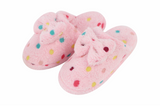 Snoozies Womens Hello Dottie Scuff with Bow Slippers - Size Small