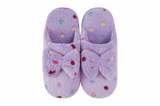 Snoozies Womens Hello Dottie Scuff with Bow Slippers - Size Medium