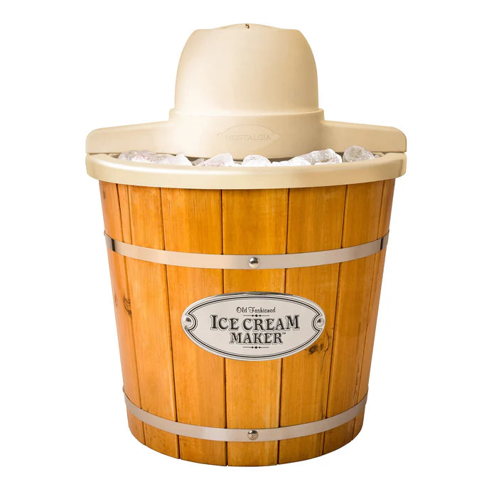 Nostalgia 4 Quart Electric Wood Bucket Ice Cream Maker ShopCGX
