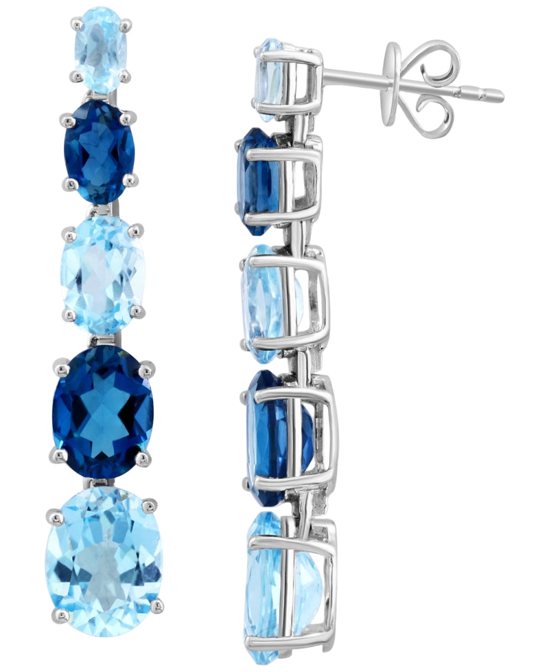 Effy 14K White Gold London Blue Topaz & Sky Blue Topaz Drop Earrings