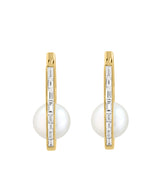 EFFY 14K Yellow Gold Diamond & Freshwater Pearl Earrings