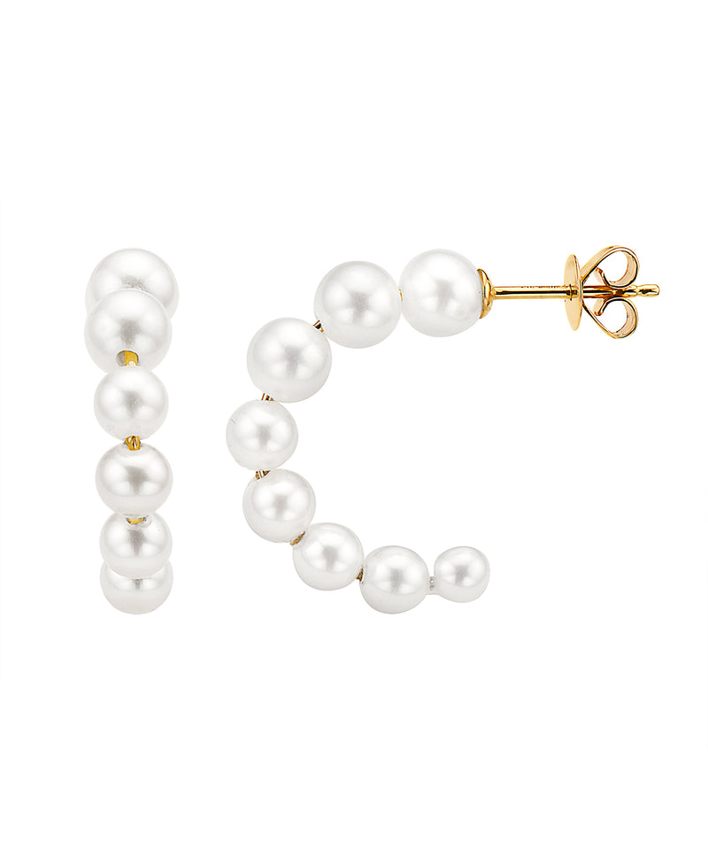Effy 14K Yellow Gold Cultured Fresh Water Pearl C-Hoop Earrings