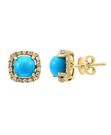 Effy 14K Yellow Gold Diamond & Turquoise Earrings