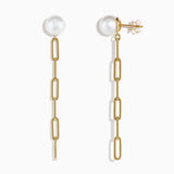 Effy 14K Yellow Gold Cultured Fresh Water Pearl Paperclip Chain Earrings