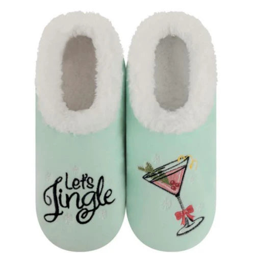 Snoozies Womens Lets Jingle Slippers - Size Large