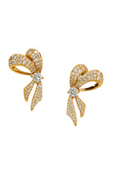 Nadri Eros Small Gold Ribbon Stud Earrings