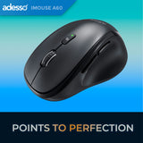 Adesso iMouse A60 Bluetooth 2.4Ghz RF Wireless Ergonomic Mouse with Copilot AI Button