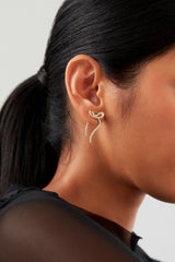 Nadri In The Air Cubic Zirconia Bow Jacket Earrings
