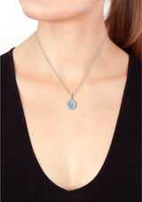 Effy 14K White Gold Diamond & Aquamarine Pendant Necklace