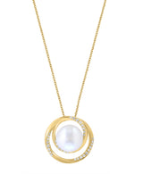 EFFY 14K Fresh Water Pearl & Diamond Pendant Necklace