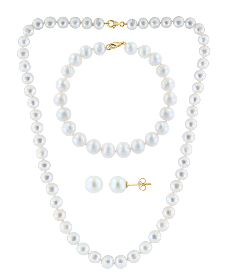 Effy 14K Yellow Gold Freshwater Pearl 3-Piece Set
