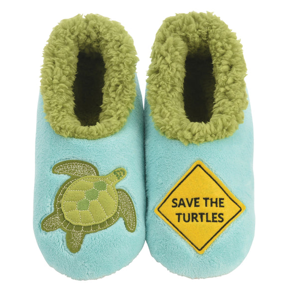 Snoozies Womens Save The Turtles Pairable Slipper