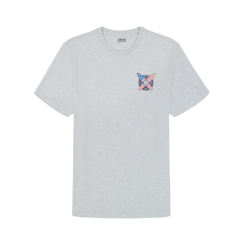 IZOD Mens Saltwater Short Sleeve Graphic T-Shirt