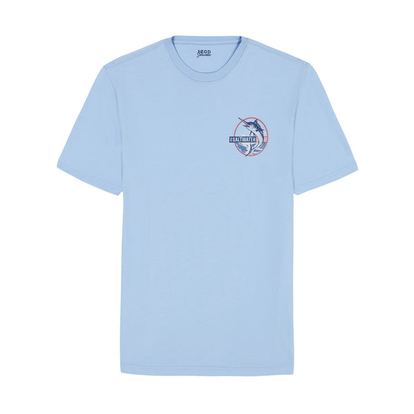 IZOD Mens Saltwater Seaside Short Sleeve Graphic T-Shirt