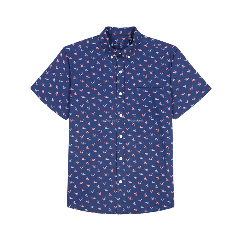 IZOD Mens Short Sleeve Button-Down Shirt