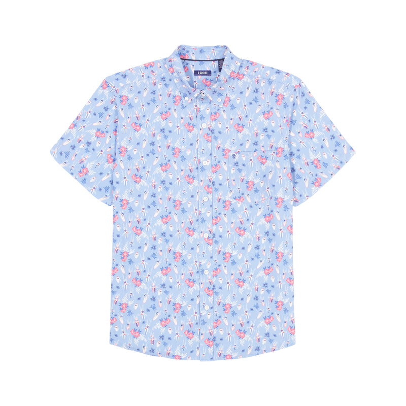 IZOD Mens Swingflex Elite Short Sleeve Printed Polo Shirt