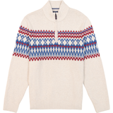 IZOD Mens Holiday 5 Gauge Fair Isle 1/4 Zip Sweater