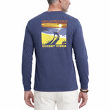 IZOD Mens Saltwater Sunset Vibes Graphic Long Sleeve T-Shirt