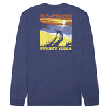IZOD Mens Saltwater Sunset Vibes Graphic Long Sleeve T-Shirt