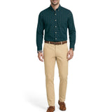 IZOD Mens Performance Comfort Plaid Button-Down Long Sleeve Shirt