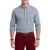 IZOD Mens Performance Comfort Plaid Button Down Long Sleeve Shirt