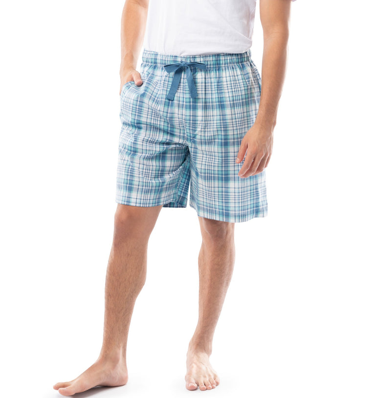 IZOD Mens Woven Plaid Drawstring Sleep Shorts