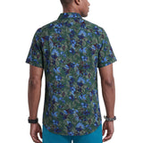 IZOD Mens Dockside Chambray Printed Short Sleeve Shirt