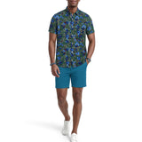 IZOD Mens Dockside Chambray Printed Short Sleeve Shirt