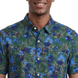 IZOD Mens Dockside Chambray Printed Short Sleeve Shirt