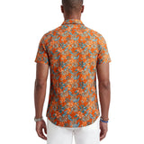 IZOD Mens Dockside Chambray Printed Short Sleeve Shirt