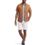 IZOD Mens Dockside Chambray Printed Short Sleeve Shirt