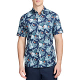 IZOD Mens Dockside Chambray Printed Short Sleeve Shirt