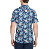 IZOD Mens Dockside Chambray Printed Short Sleeve Shirt