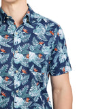 IZOD Mens Dockside Chambray Printed Short Sleeve Shirt