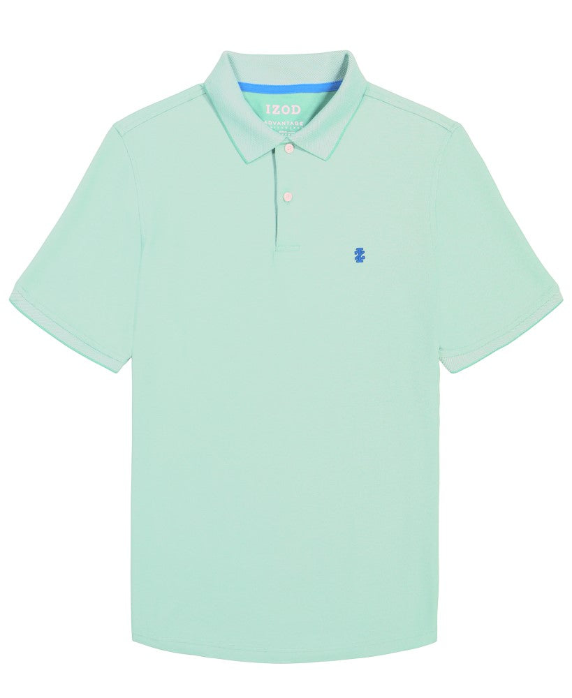 IZOD Mens Advantage Solid Pique Short Sleeve Polo Shirt