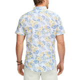 IZOD Mens Dockside Chambray Printed Short Sleeve Shirt