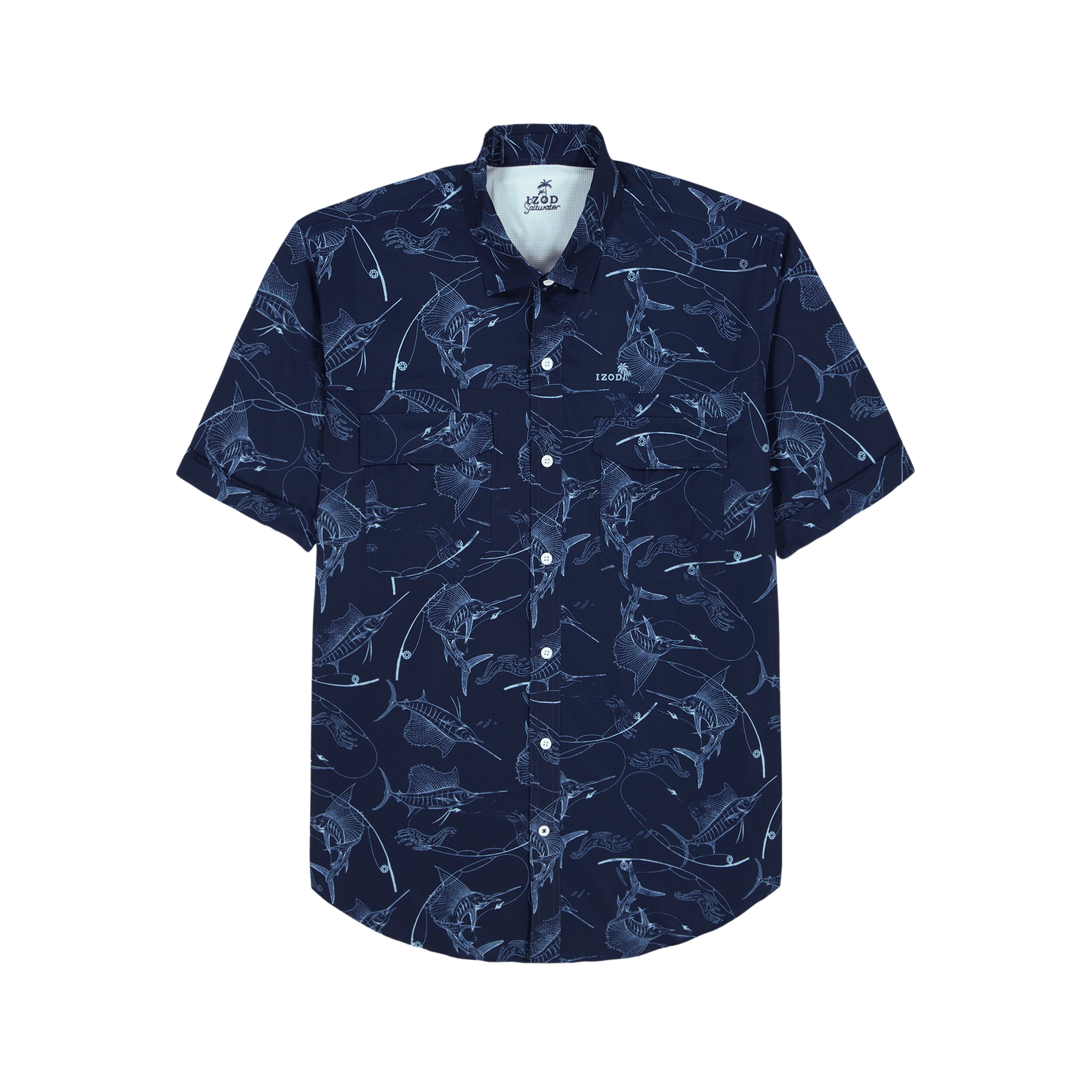 IZOD Mens Sunshield Short Sleeve Button Down Shirt