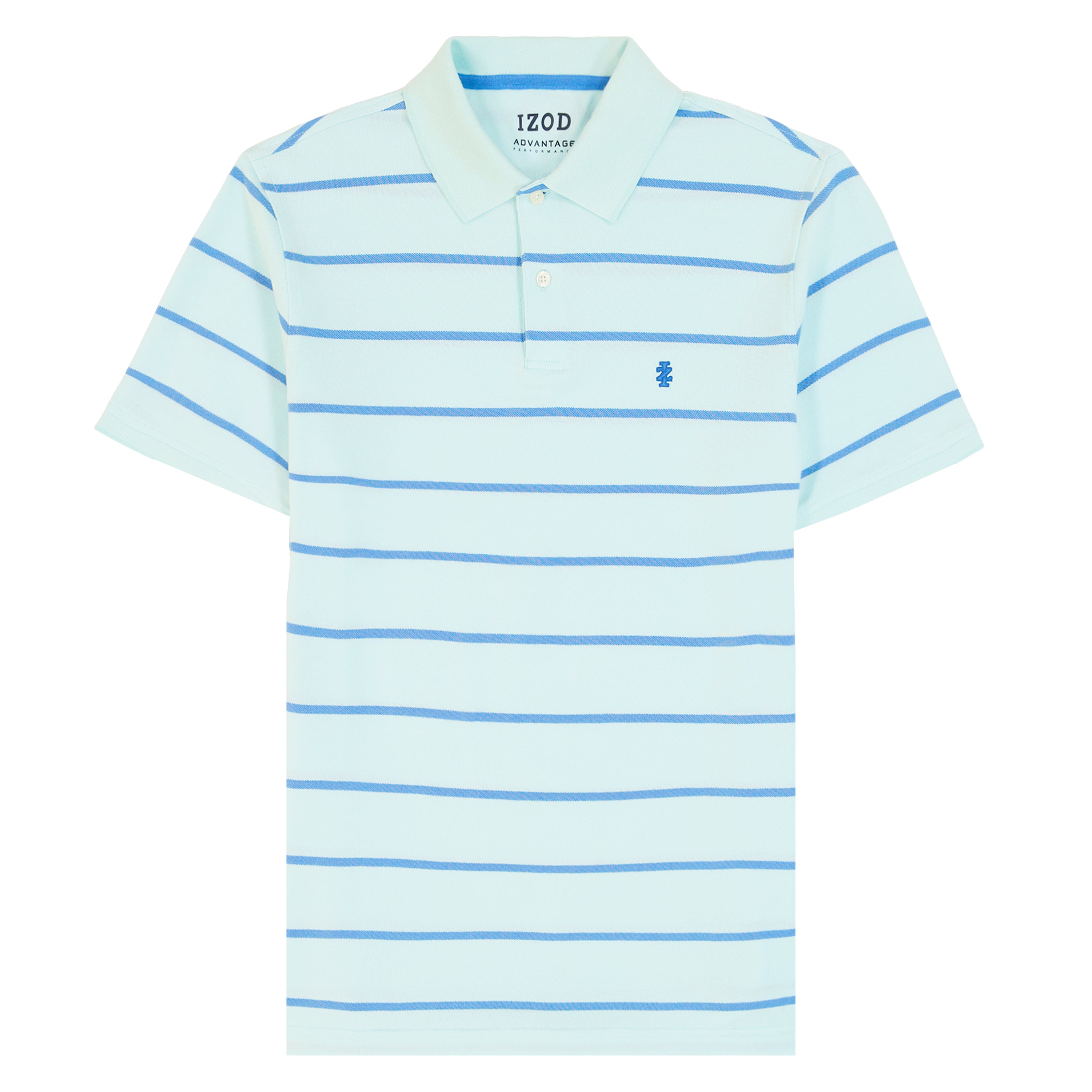 IZOD Mens Advantage Performance Rugby Striped Short Sleeve Polo Shirt