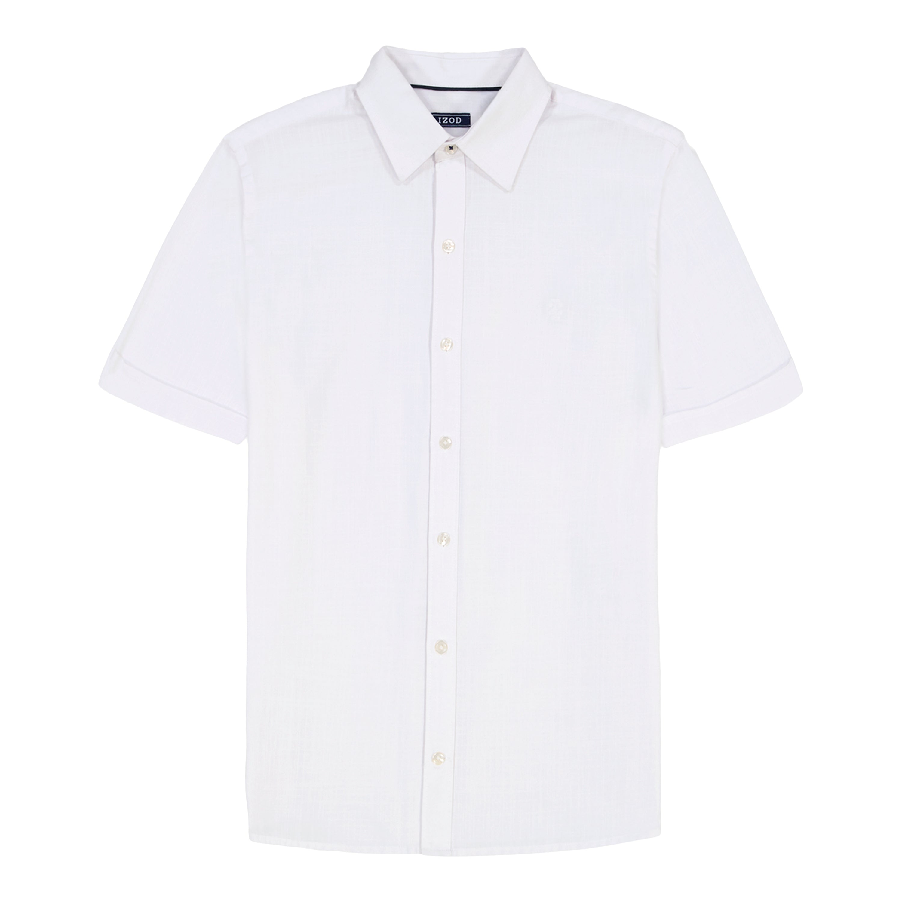 IZOD Mens Breeze Solid Short Sleeve Button Up Shirt