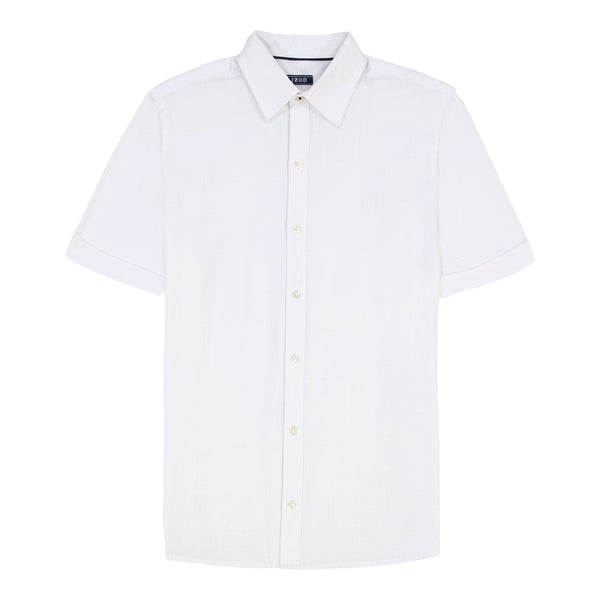 IZOD Mens Breeze Solid Short Sleeve Button Up Shirt