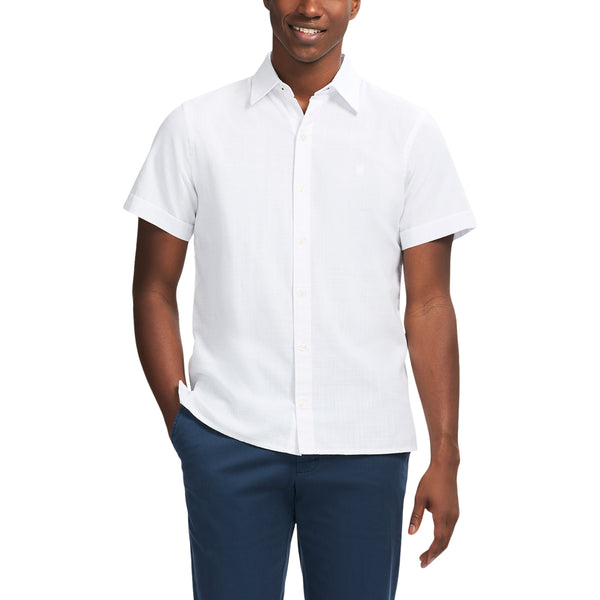 IZOD Mens Breeze Solid Short Sleeve Button Up Shirt
