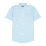 IZOD Mens Dockside Chambray Stripe Short Sleeve Shirt