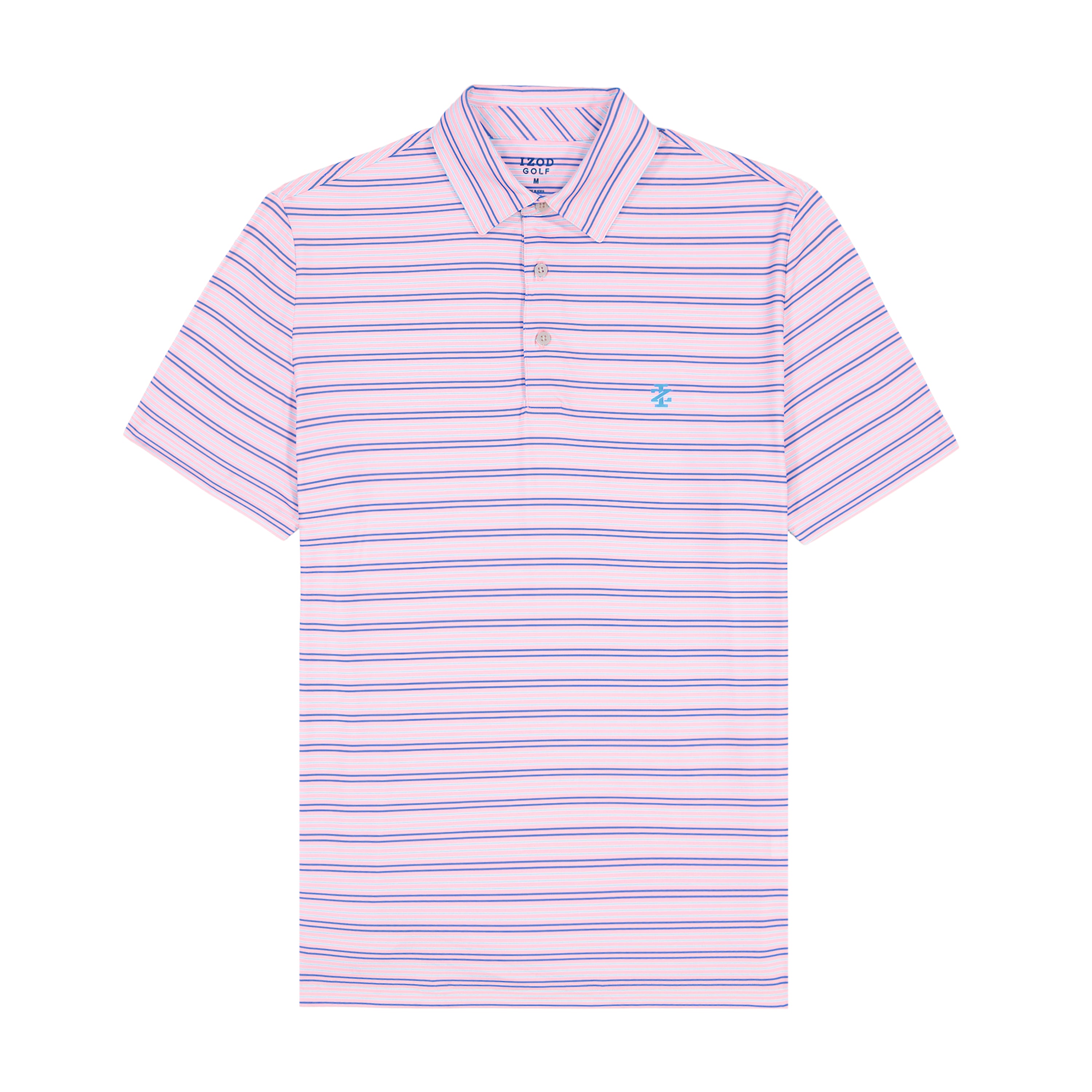 IZOD Mens SwingFlex Elite Clubhouse Stripe Short Sleeve Polo Shirt