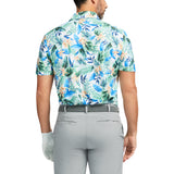 IZOD Mens SwingFlex Elite Tropical Print Short Sleeve Polo Shirt