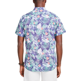 IZOD Mens Dockside Chambray Printed Short Sleeve Shirt
