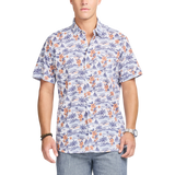 IZOD Mens Dockside Chambray Printed Short Sleeve Shirt