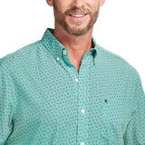 IZOD Mens Breeze Printed Short Sleeve Button Down Shirt