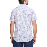 IZOD Mens Dockside Chambray Printed Short Sleeve Button Down Shirt