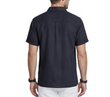 IZOD Mens Luxury Button Down Short Sleeve Shirt