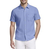 IZOD Mens Luxury Button Down Short Sleeve Shirt